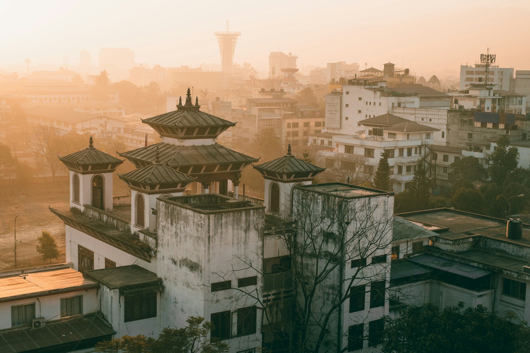 Rooftops of Kathmandu in the morning light